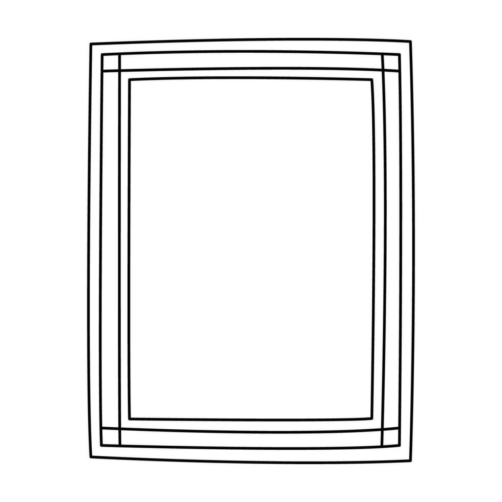 Simple vintage hand drawn doodle frame or border vector