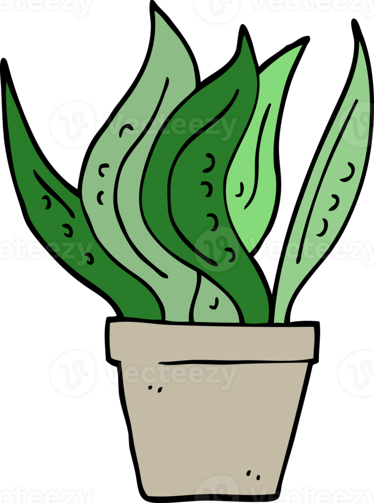 cartoon doodle house plant png