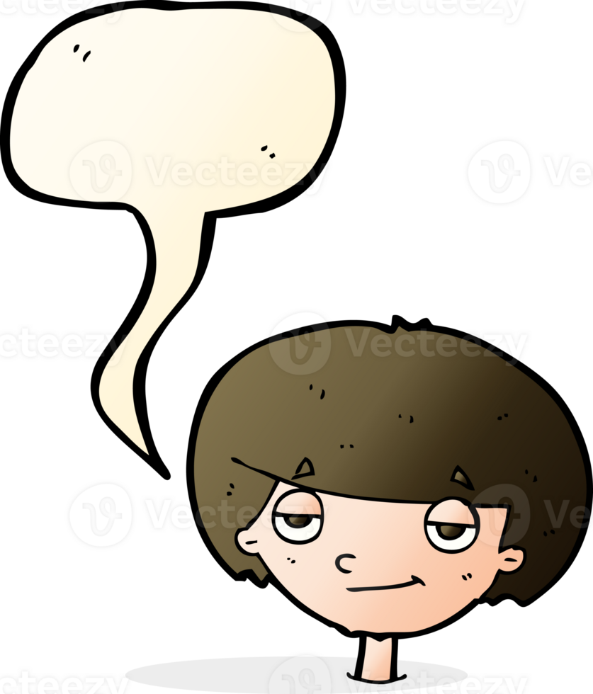 cartoon smug looking boy with speech bubble png