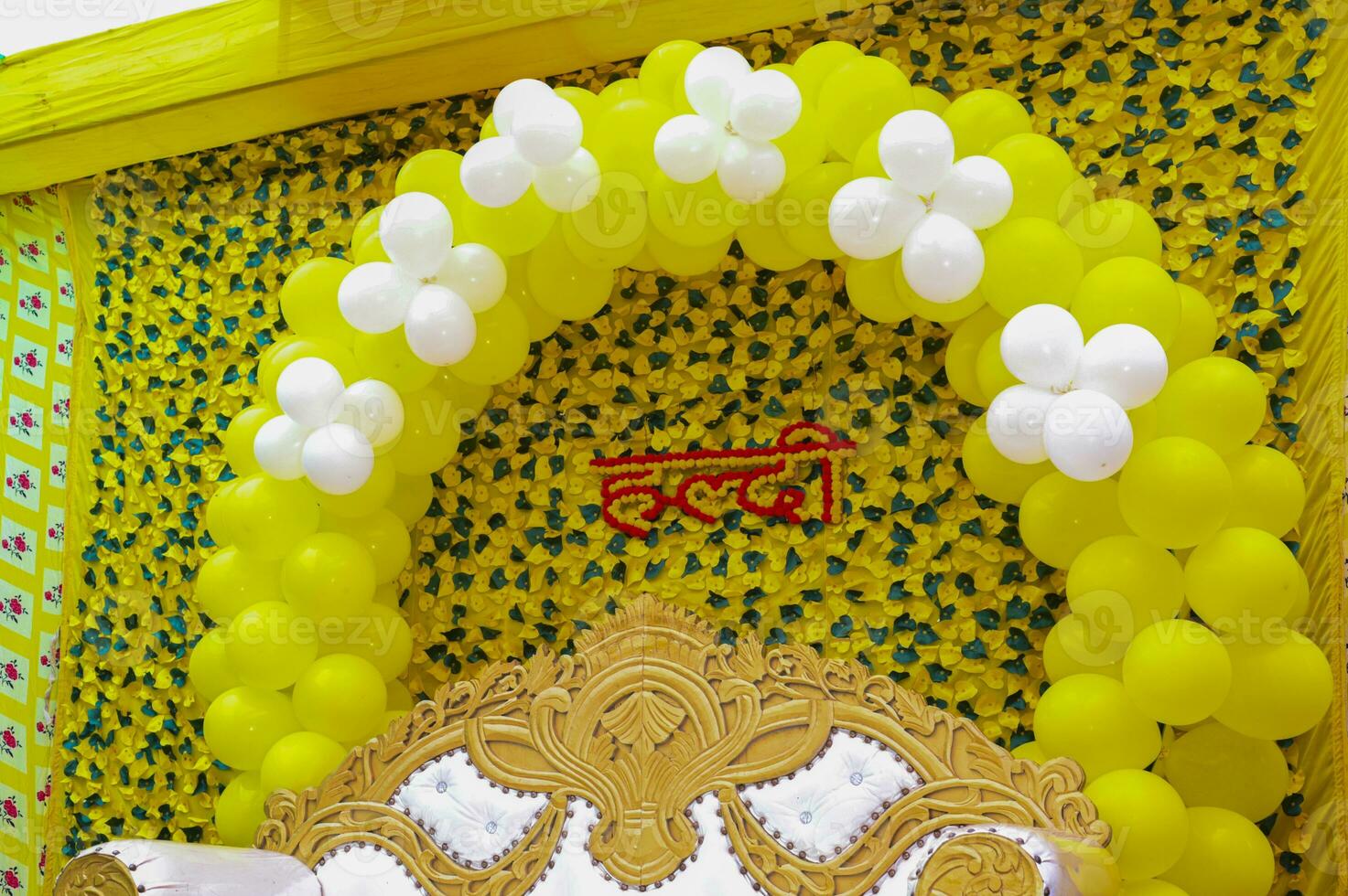 Haldi Background on an Indian wedding at the time of haldi ceremony photo