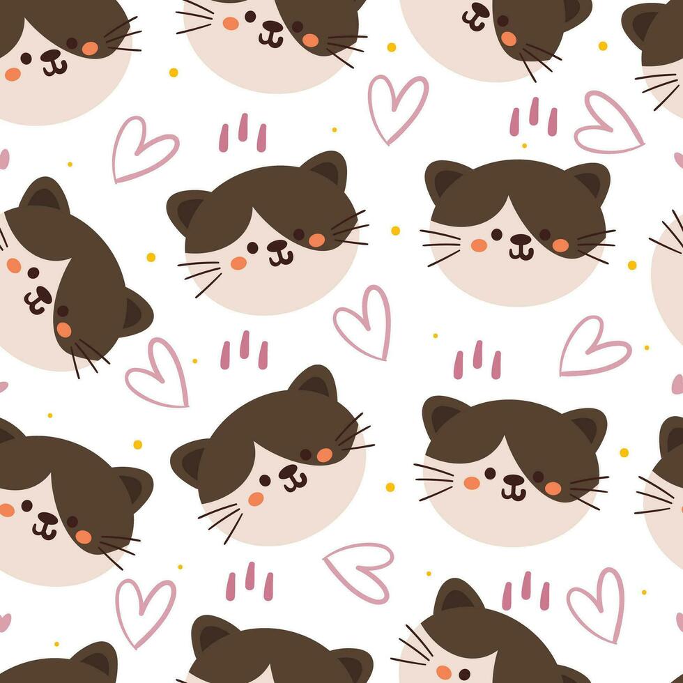 seamless pattern cartoon cats. cute animal wallpaper illustration for gift wrap paper vector