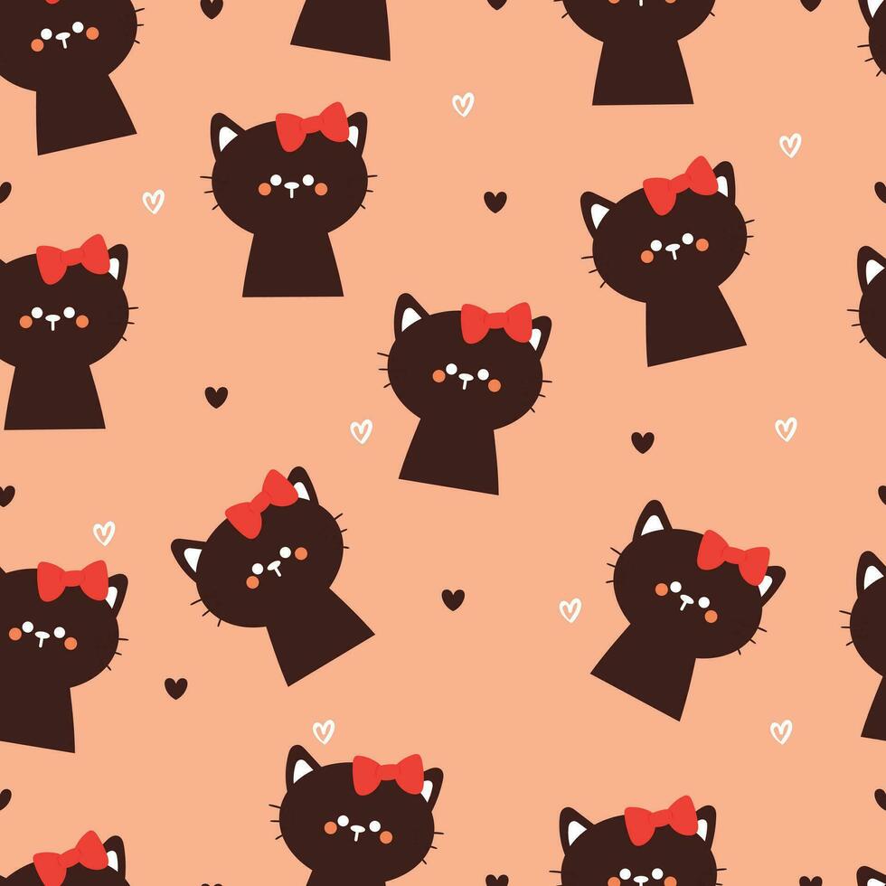 seamless pattern cartoon cats. cute animal wallpaper illustration for gift wrap paper vector