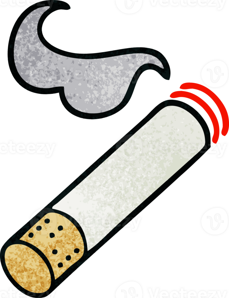 retro grunge texture cartoon cigarette smoke png