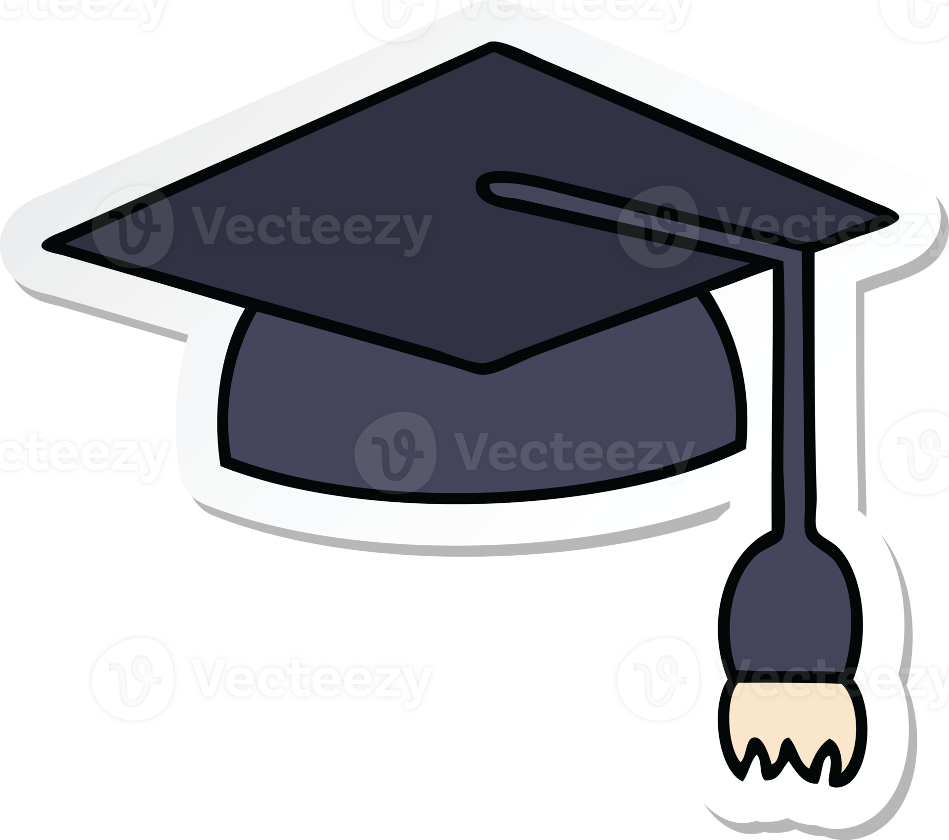 sticker of a cute cartoon graduation cap 36375795 PNG