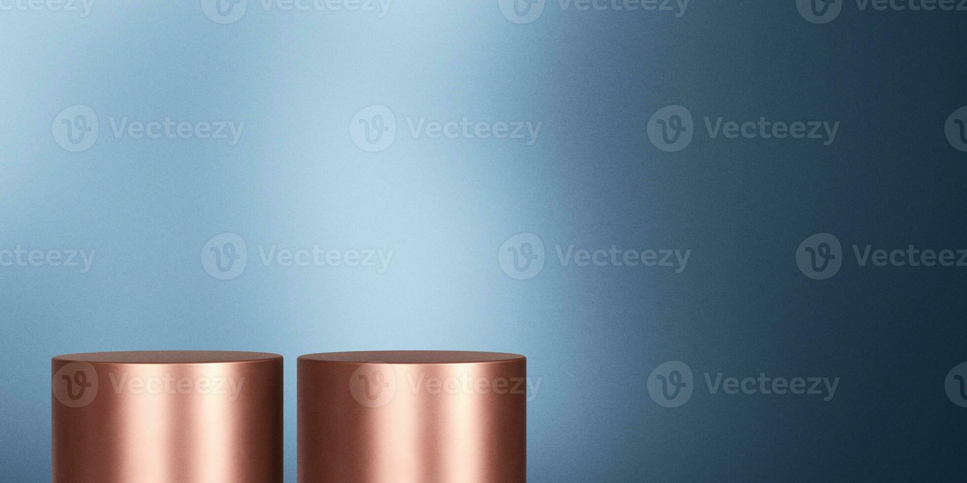 Gold podium product advertising stage background platform or empty luxury pedestal exhibition scene and blank template design stand on golden presentation studio display backdrop. 3D rendering. photo