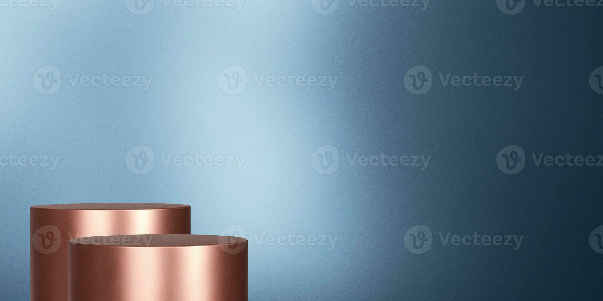Gold podium product advertising stage background platform or empty luxury pedestal exhibition scene and blank template design stand on golden presentation studio display backdrop. 3D rendering. photo