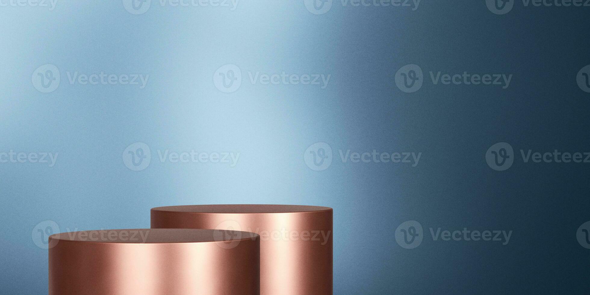 Gold podium product advertising stage background platform or empty luxury pedestal exhibition scene and blank template design stand on golden presentation studio display backdrop. 3D rendering. photo