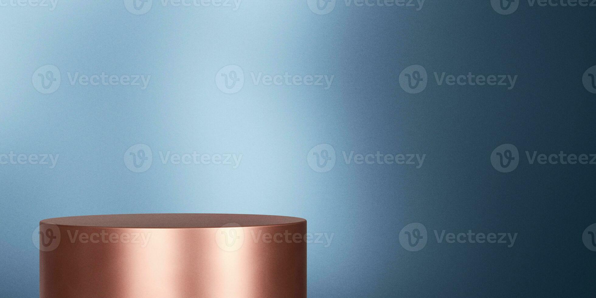 Gold podium product advertising stage background platform or empty luxury pedestal exhibition scene and blank template design stand on golden presentation studio display backdrop. 3D rendering. photo