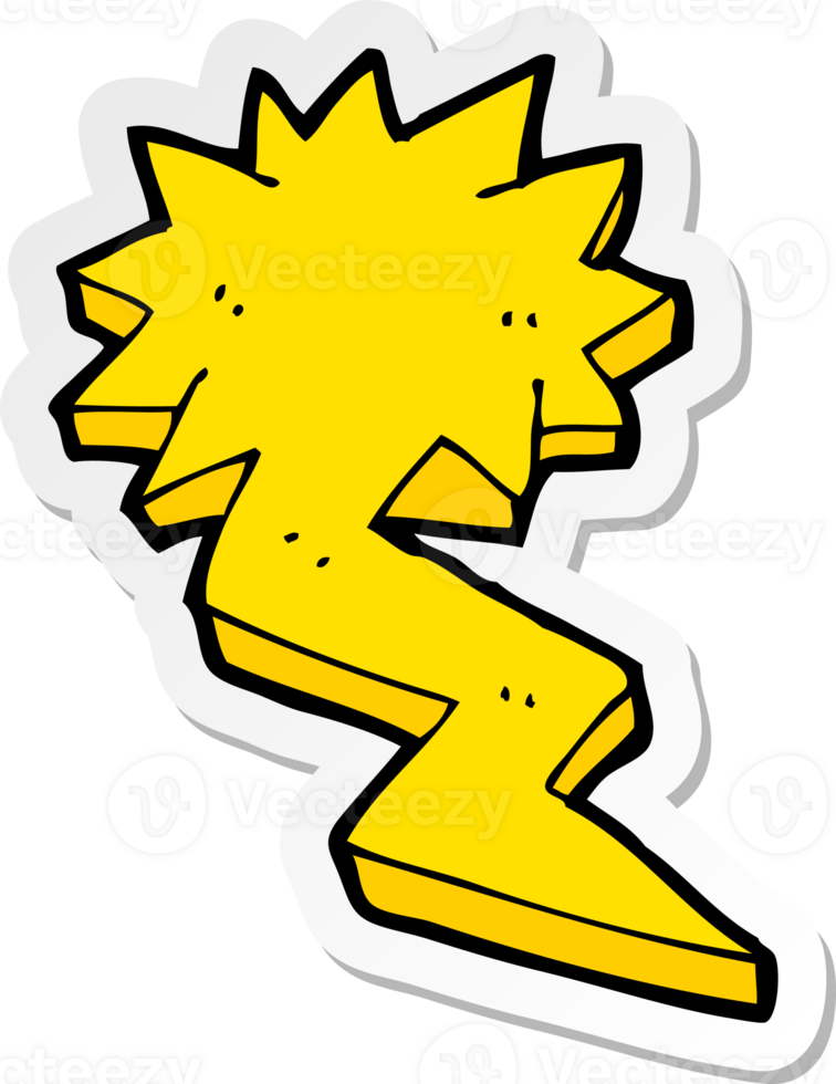 sticker of a cartoon lightning bolt symbol png