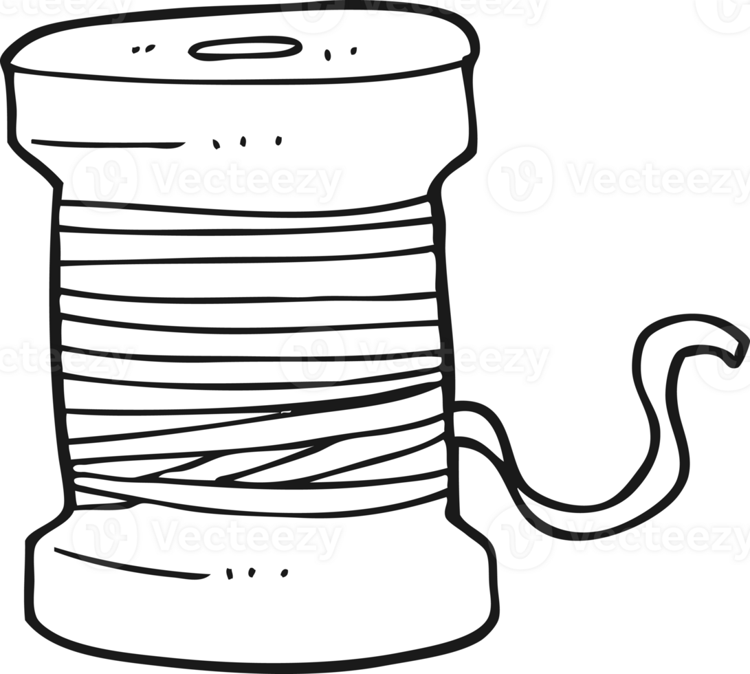 black and white cartoon thread png