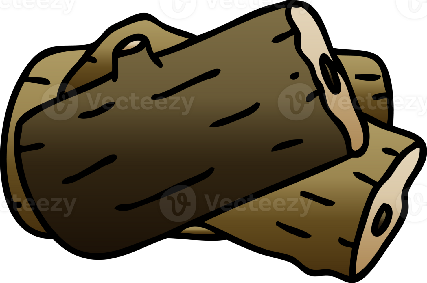 quirky gradient shaded cartoon log png