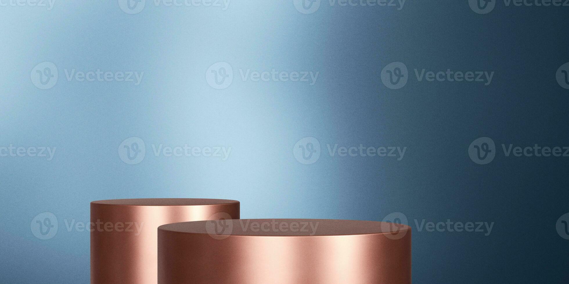 Gold podium product advertising stage background platform or empty luxury pedestal exhibition scene and blank template design stand on golden presentation studio display backdrop. 3D rendering. photo