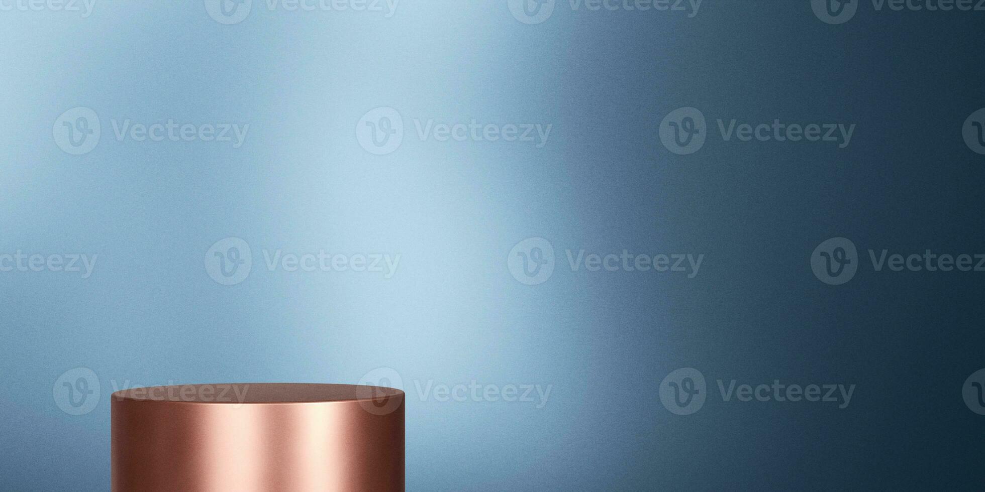Gold podium product advertising stage background platform or empty luxury pedestal exhibition scene and blank template design stand on golden presentation studio display backdrop. 3D rendering. photo