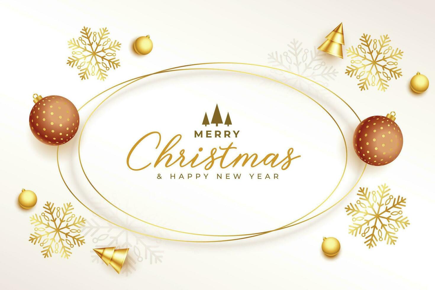 merry christmas celebration nice greeting with xmas objects and elements vector
