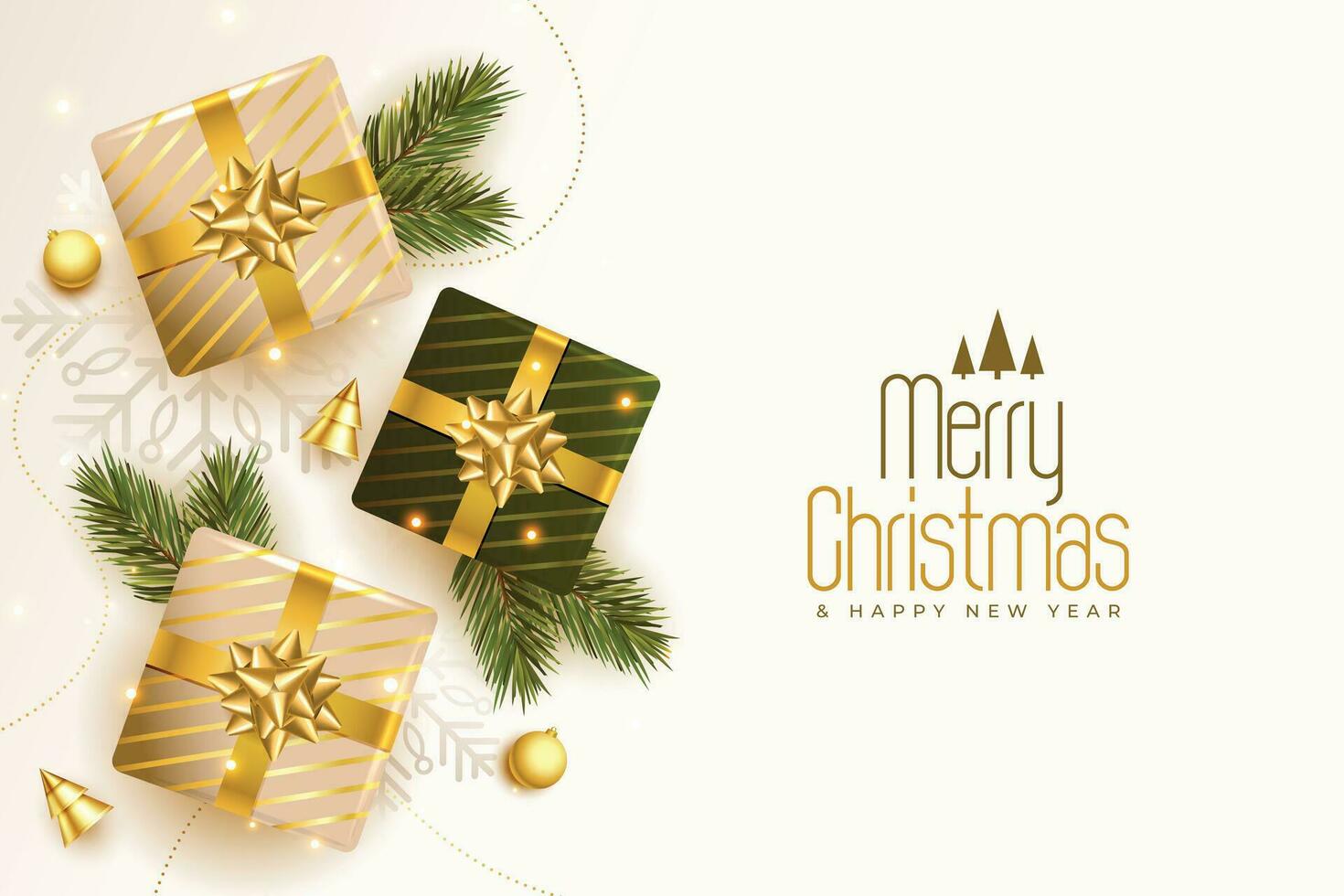 3d christmas elements realistic greeting card design vector