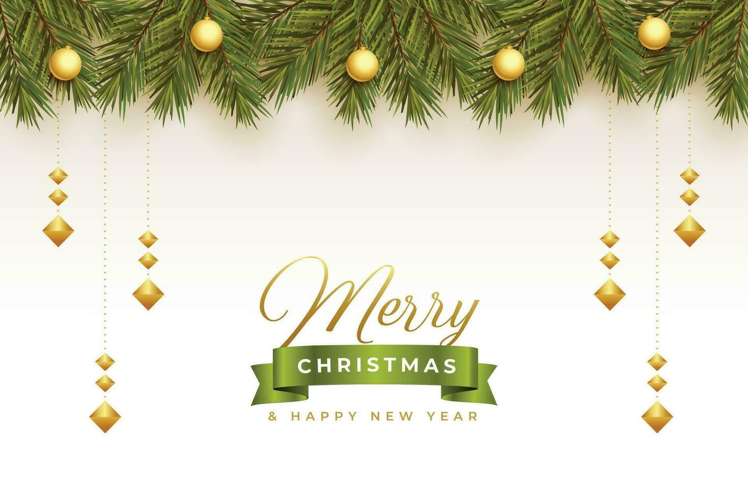 alegre Navidad celebracion tarjeta con ornamental decoración vector