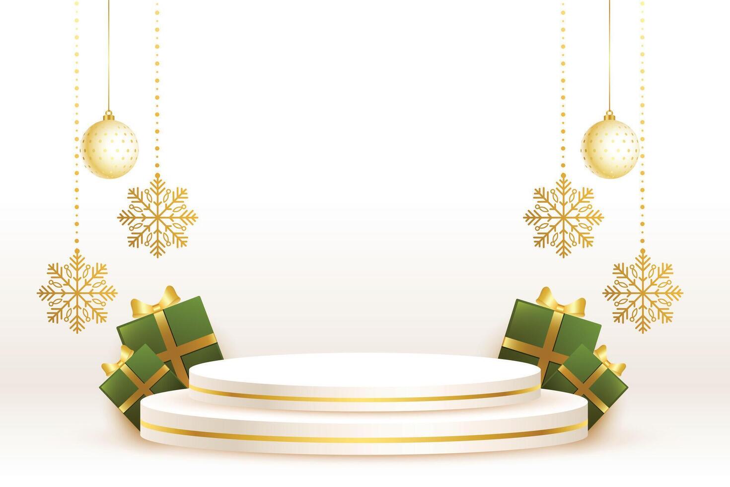 christmas studio platform for product display vector