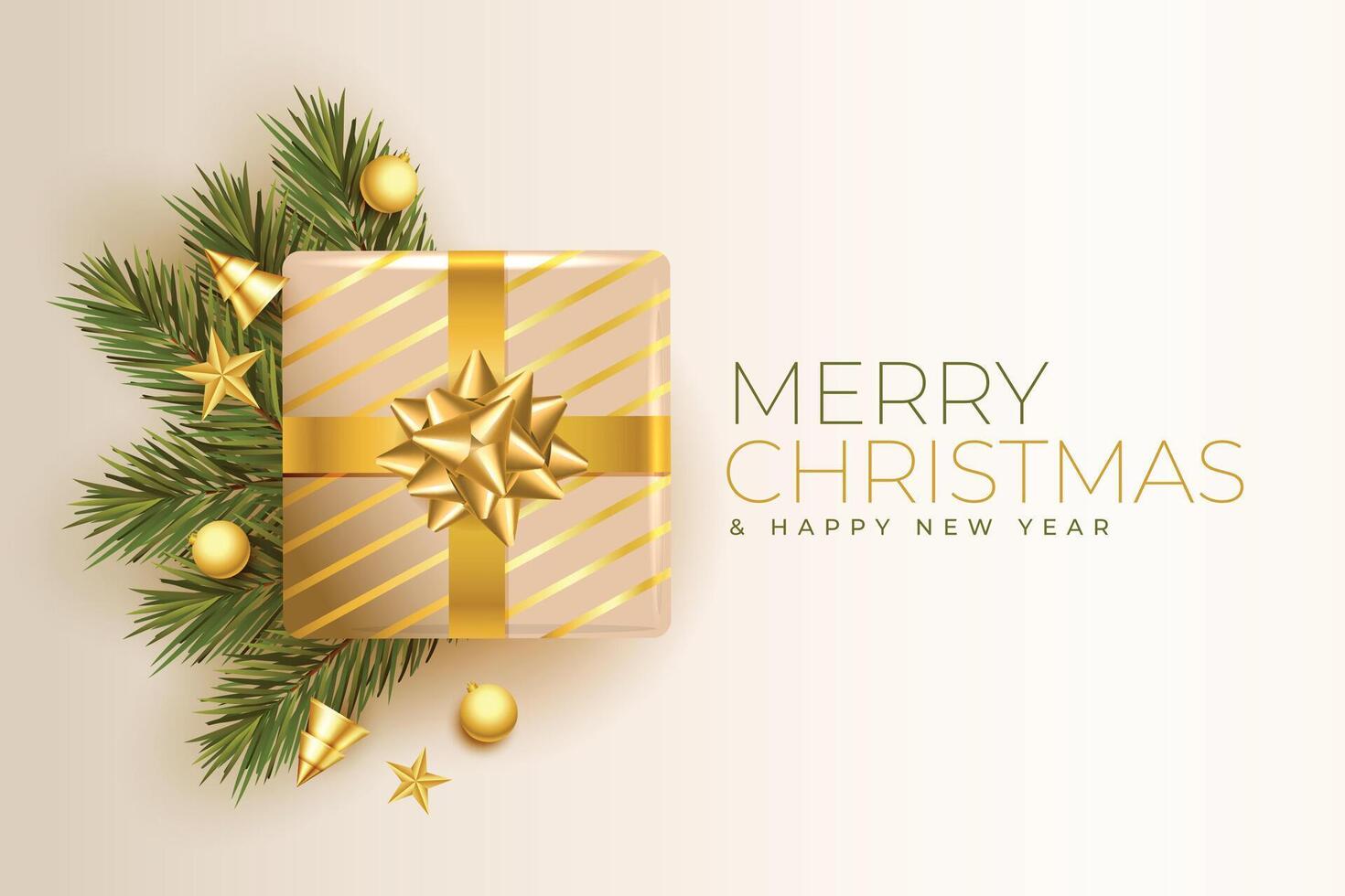 realistic beautiful christmas card design vector