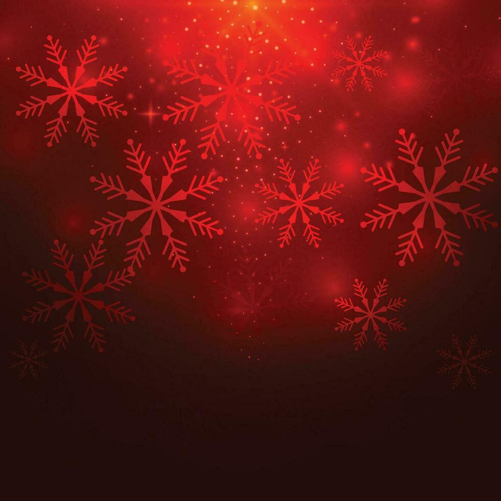 red glowing snowflakes christmas winters background vector
