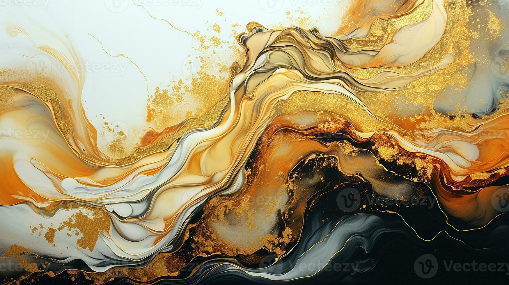 AI generated Abstract Wavy and flowing ink with swirl background. Fluid art marble texture. Multicolored liquid watercolor painting technique. Generative AI photo
