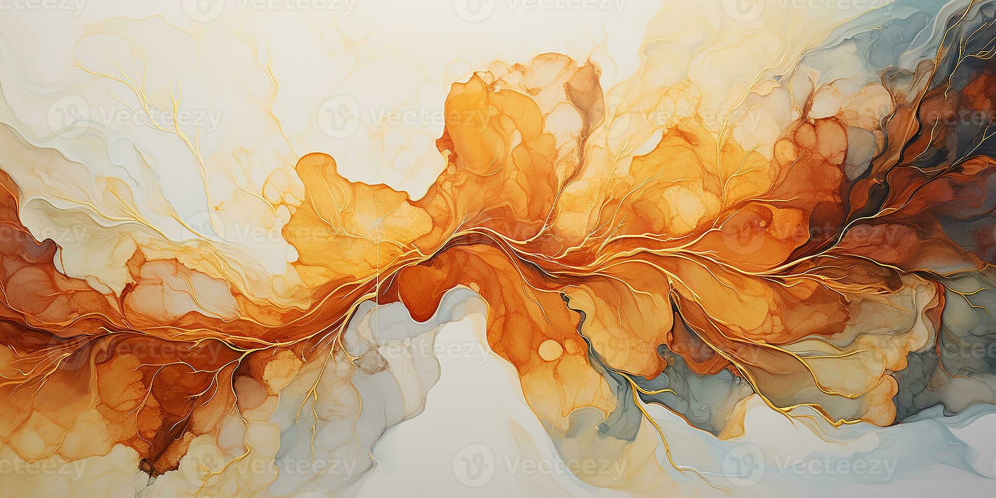 AI generated Abstract fluid art background. Wavy and flowing ink with swirl texture. Multicolored liquid watercolor painting technique. Generative AI photo
