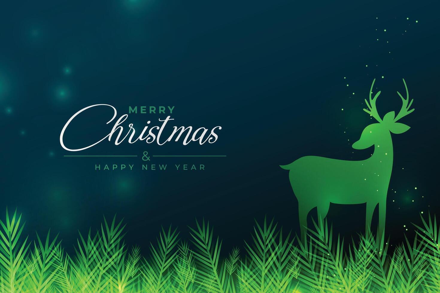 merry christmas background with deer vector