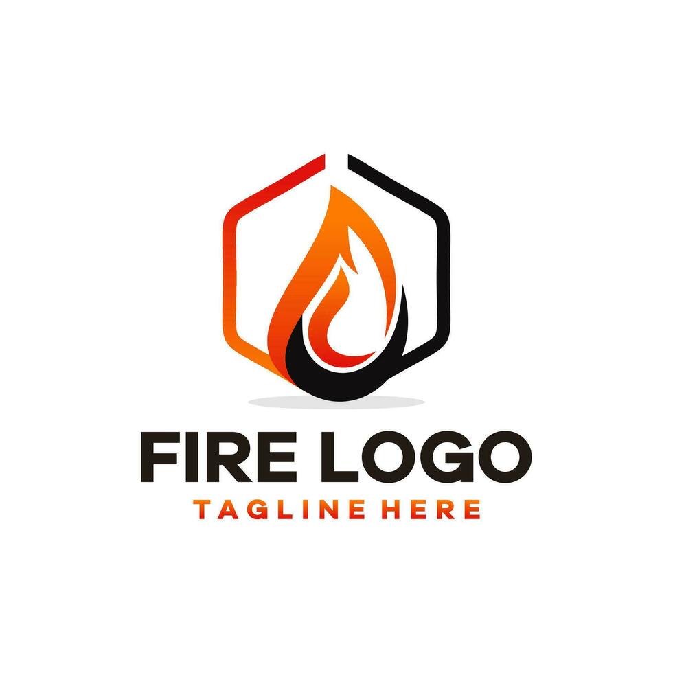 Fire logo design vector template