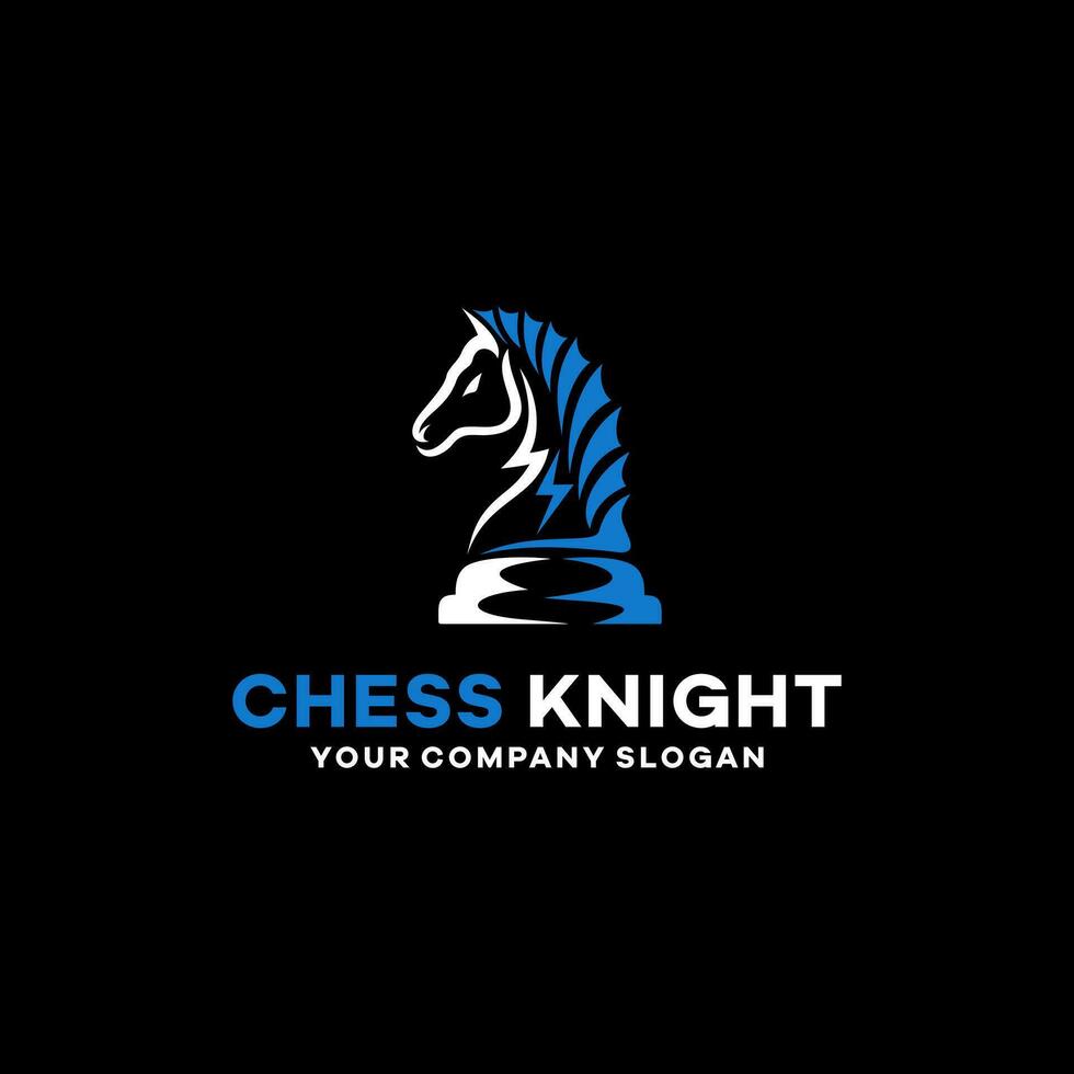 Chess knight logo design vector