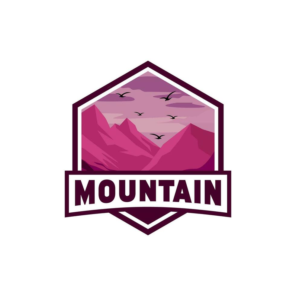 plantilla de vector de diseño de logotipo de aventura de montaña