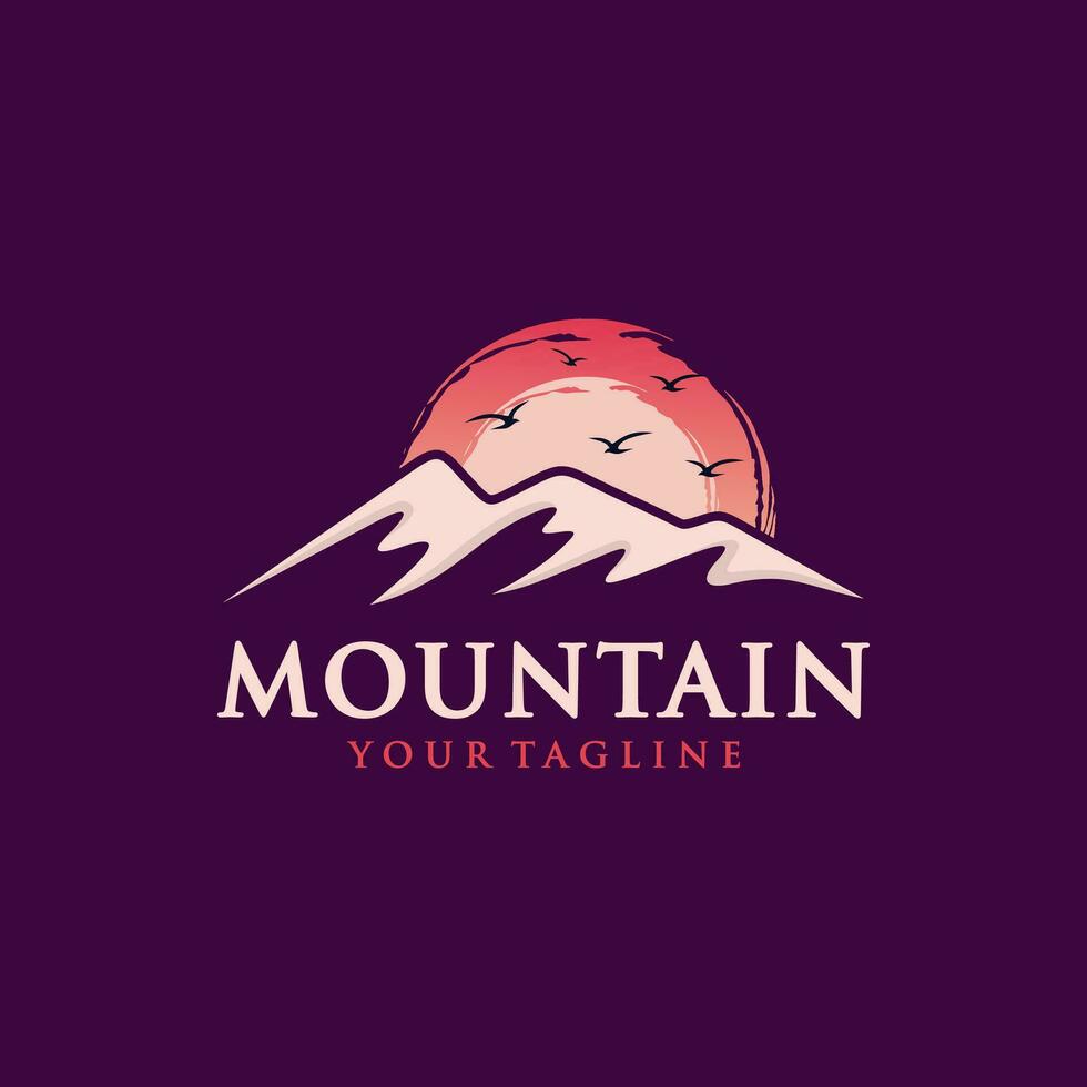 plantilla de vector de diseño de logotipo de aventura de montaña