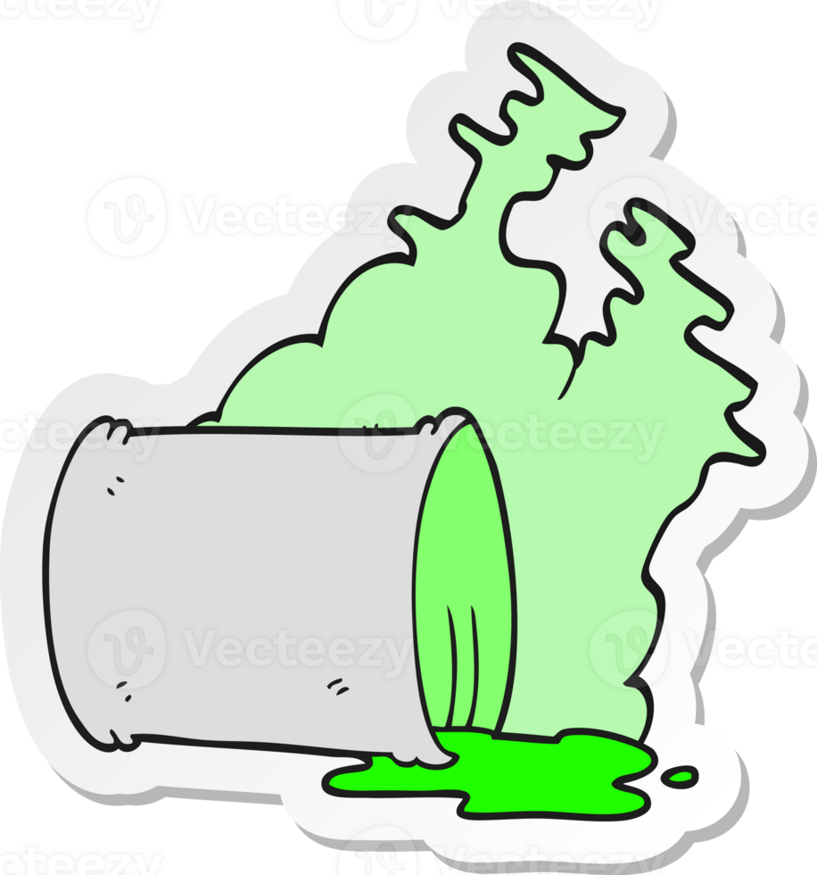 sticker of a cartoon spilled chemicals png