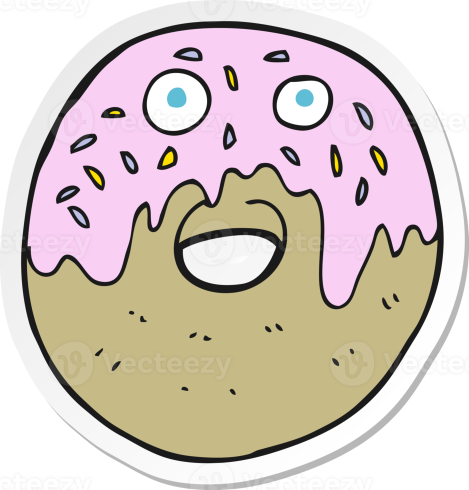 sticker of a cartoon doughnut png