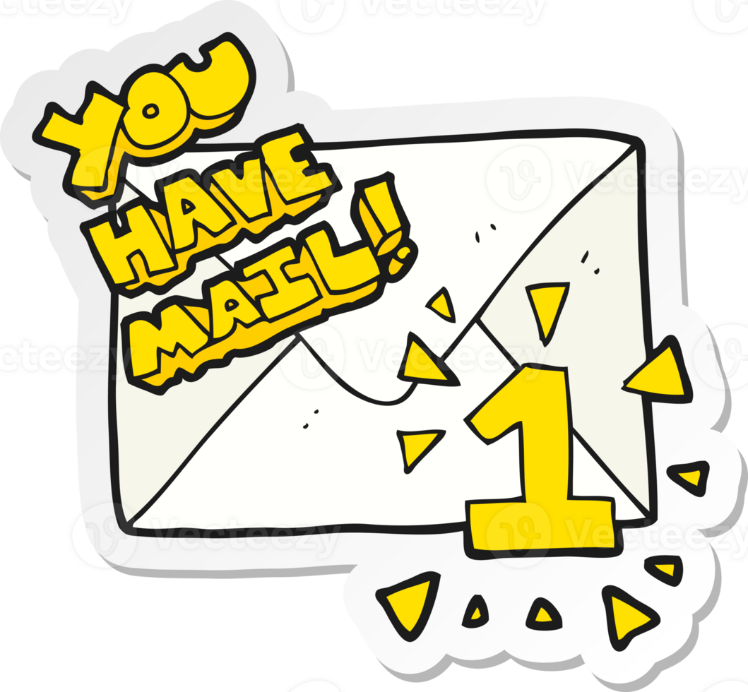 sticker of a cartoon you have mail symbol png