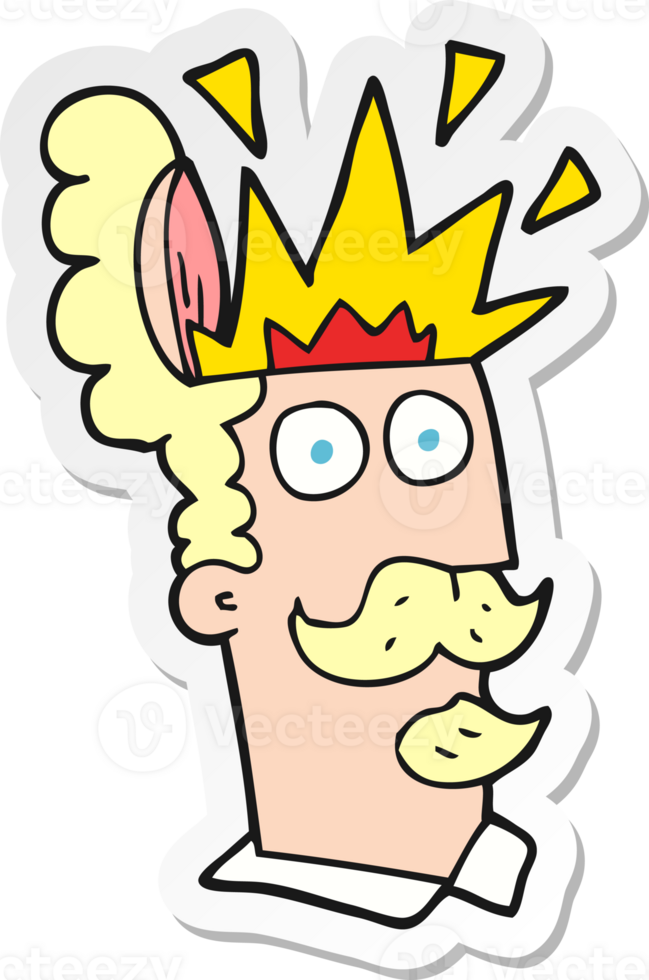 sticker of a cartoon man with exploding head png