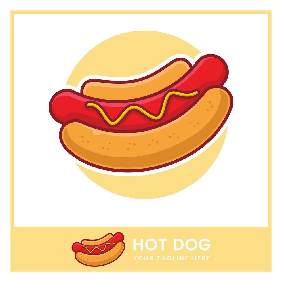 Delicious Hotdog Vector Illustration