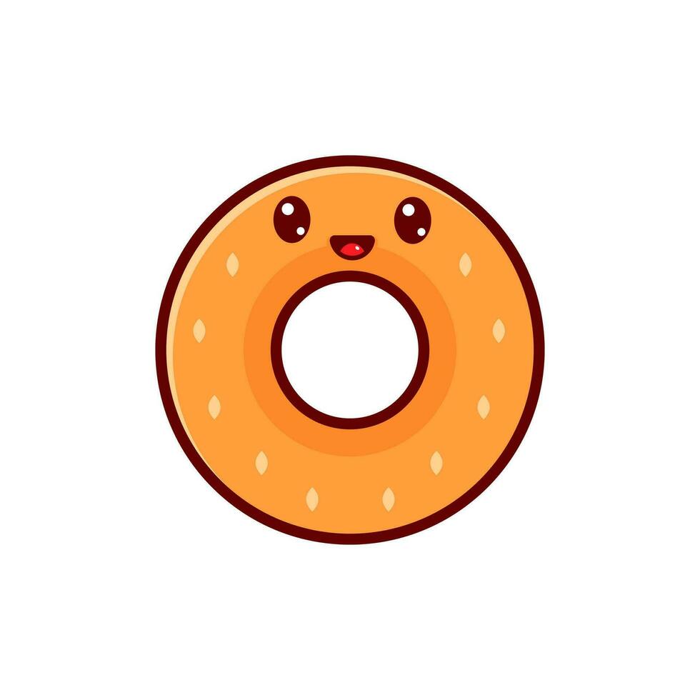 Cute donut design character vector
