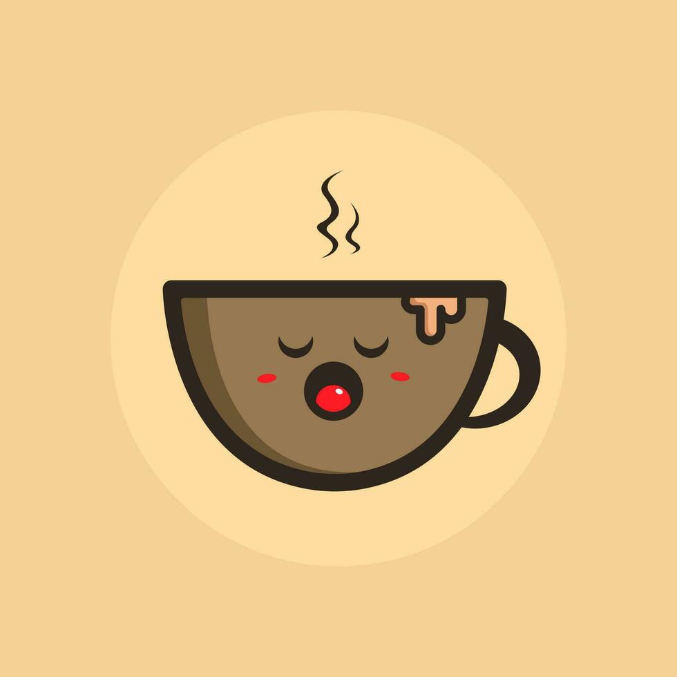 Cute glass coffee vector character