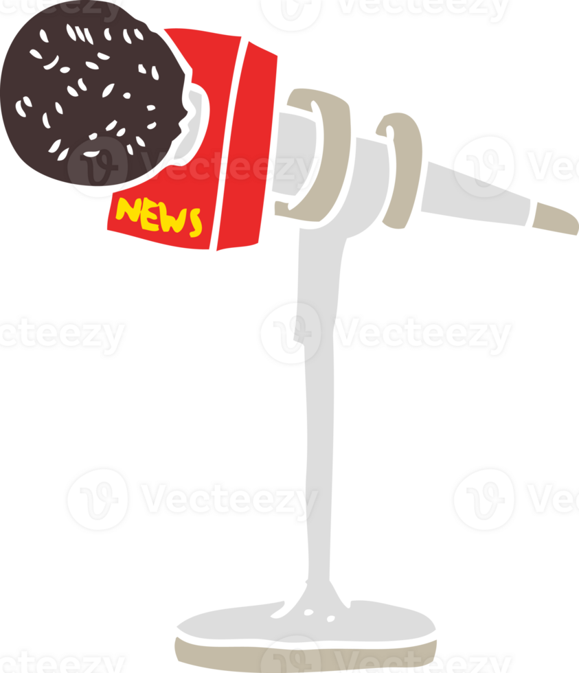 flat color illustration of a cartoon microphone png