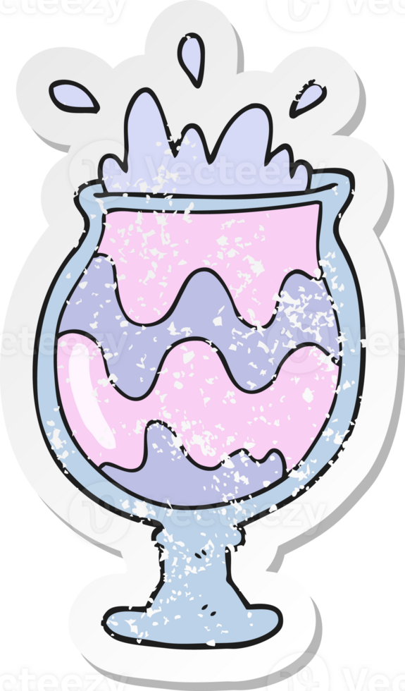 retro distressed sticker of a cartoon weird cocktail png