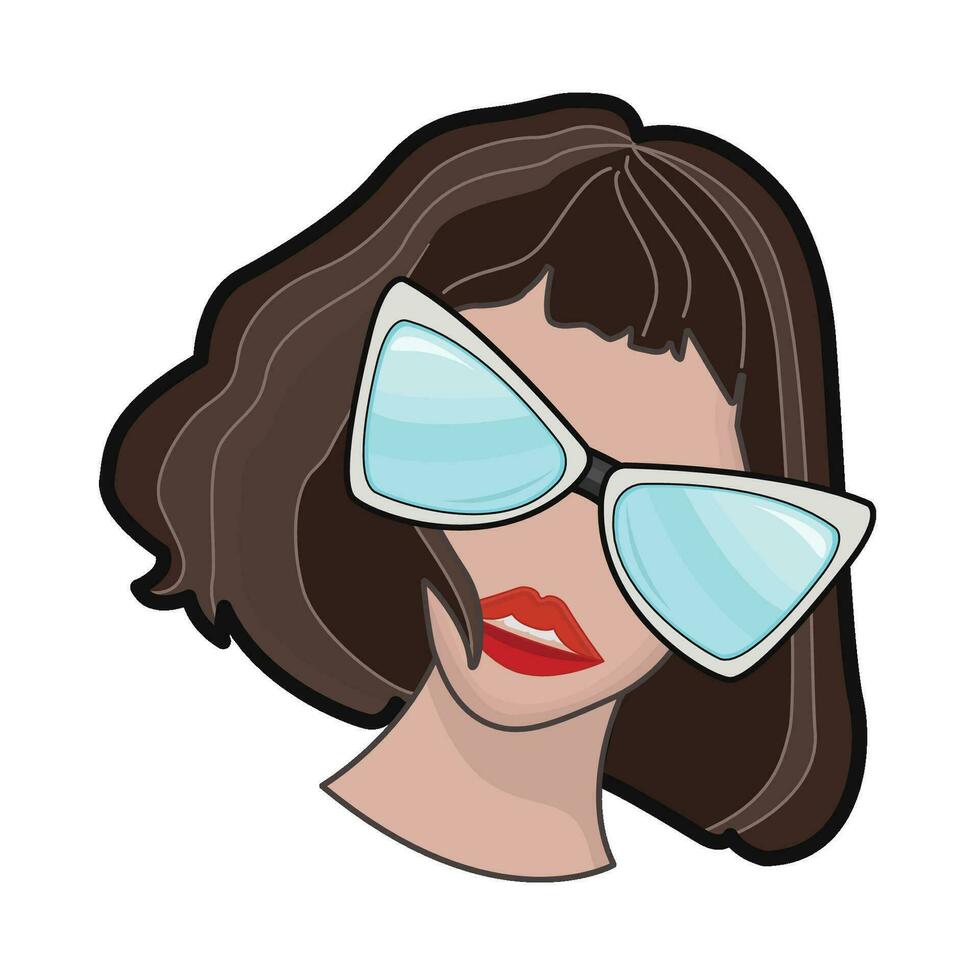 woman wear sunglasses illustration vector