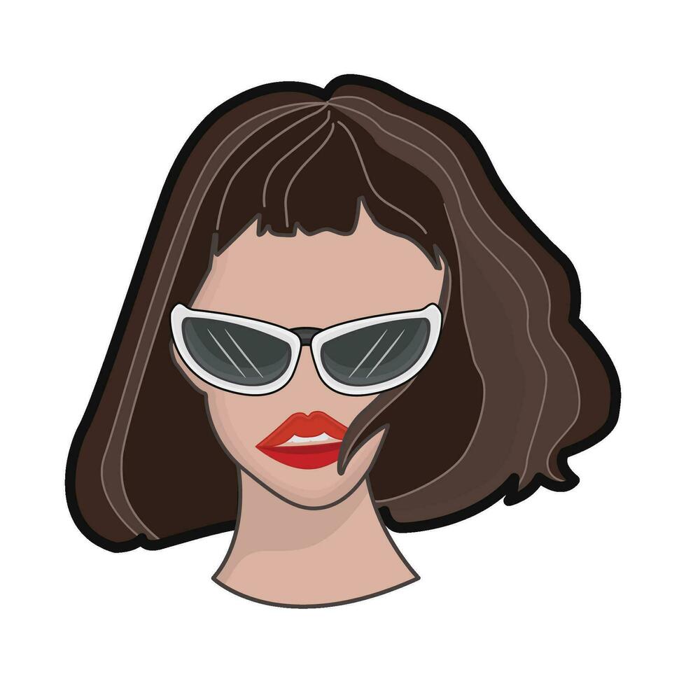 woman wear sunglasses illustration vector