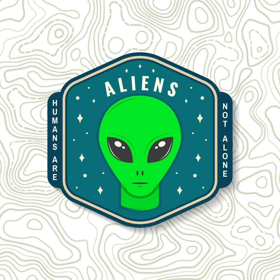 extraterrestres humanos son no solo. vector ilustración concepto para camisa, imprimir, estampilla, cubrir o modelo. Clásico tipografía diseño con extraterrestre y el espacio silueta.