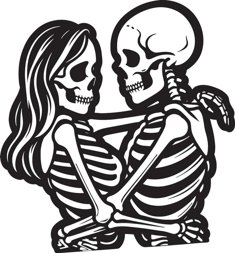 skeleton saying I love You more than anything clipart illustration pro vector