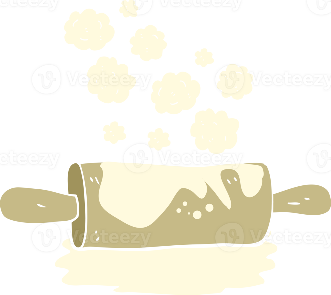 flat color illustration of a cartoon rolling pin png