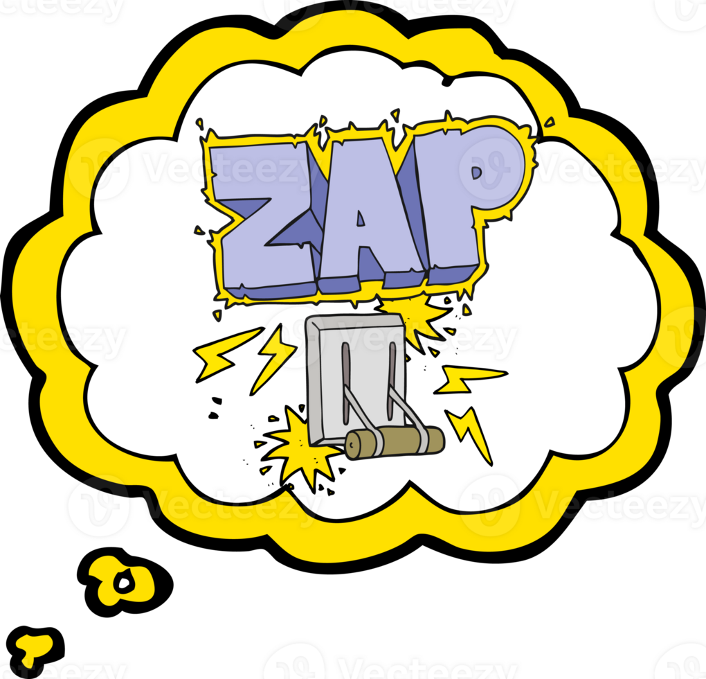 thought bubble cartoon electrical switch zapping png