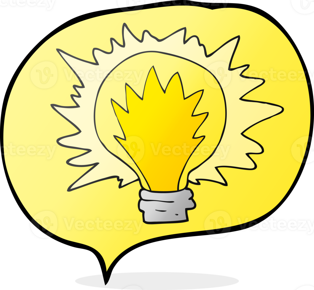 speech bubble cartoon light bulb png