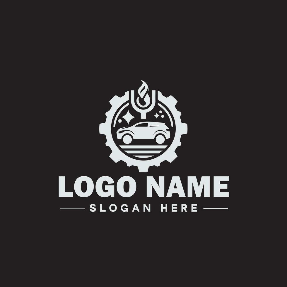 Automotive logo Auto shop logo auto dealership logo auto repair logo Icon clean flat modern minimalist business vehicle logo editable vector