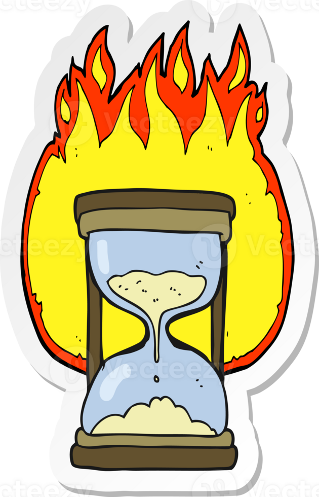sticker of a cartoon time running out png