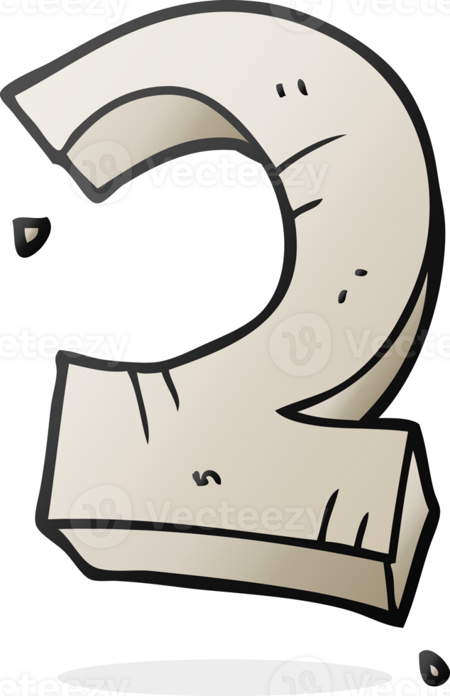 cartoon stone number two png