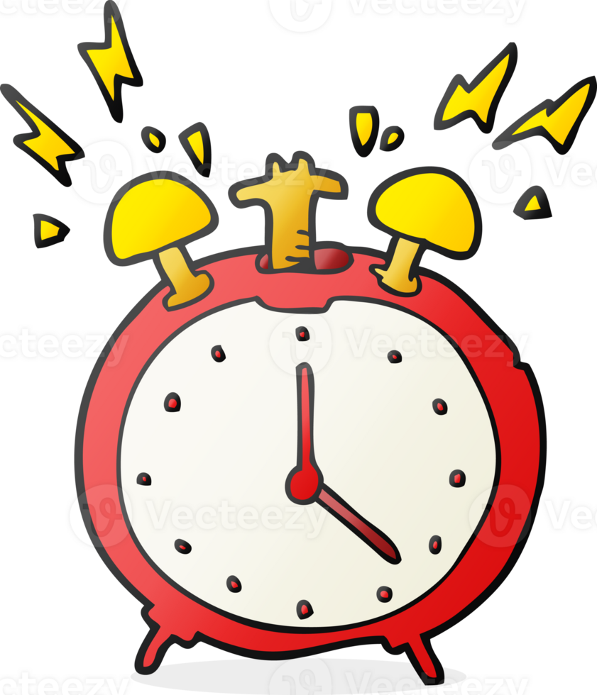 cartoon ringing alarm clock png